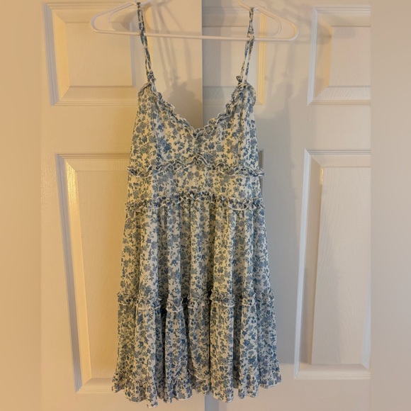 Tilly’s White and Blue Floral Dress - Picture 1 of 5